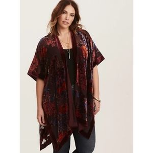 Velvet Burnout Kimono Duster